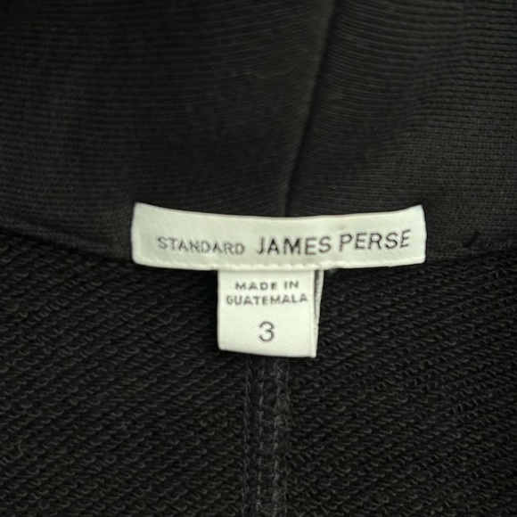 James Perse Black Knit Shawl Collar Cardigan Sweater Blazer French Terry Jacket - Picture 13 of 16